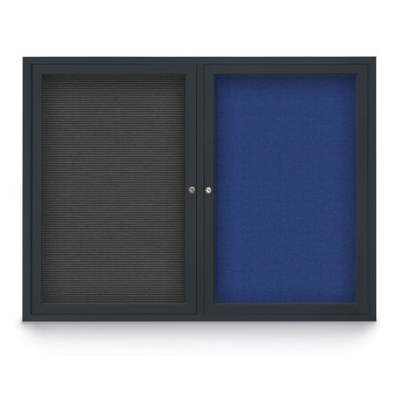 United Visual Products Corkboard, Med Grey/Gold, 72" X36" UV406-GOLD-MEDGRY